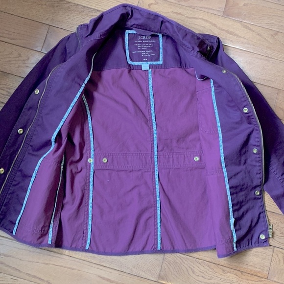 J Crew Factory Dark Burgundy Relaxed Boyfriend Field Jacket - Picture 11 of 14